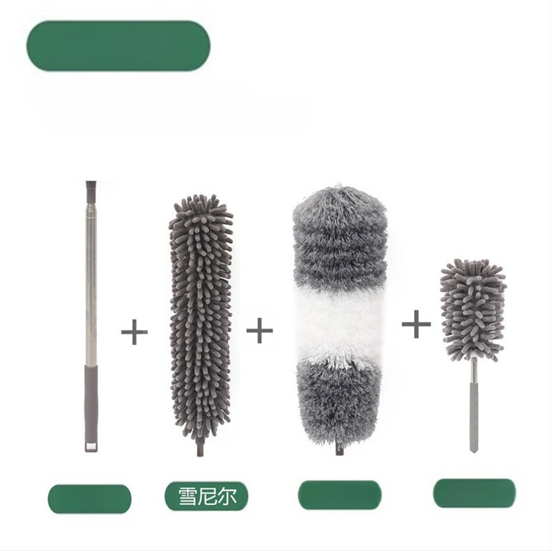 Gamykloje naujas vienpolis dvigalvis mikropluošto prailgintas šenilinis dulkių šepetys luboms valyti