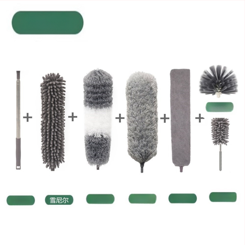 Gamykloje naujas vienpolis dvigalvis mikropluošto prailgintas šenilinis dulkių šepetys luboms valyti