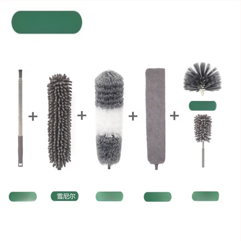 Gamykloje naujas vienpolis dvigalvis mikropluošto prailgintas šenilinis dulkių šepetys luboms valyti