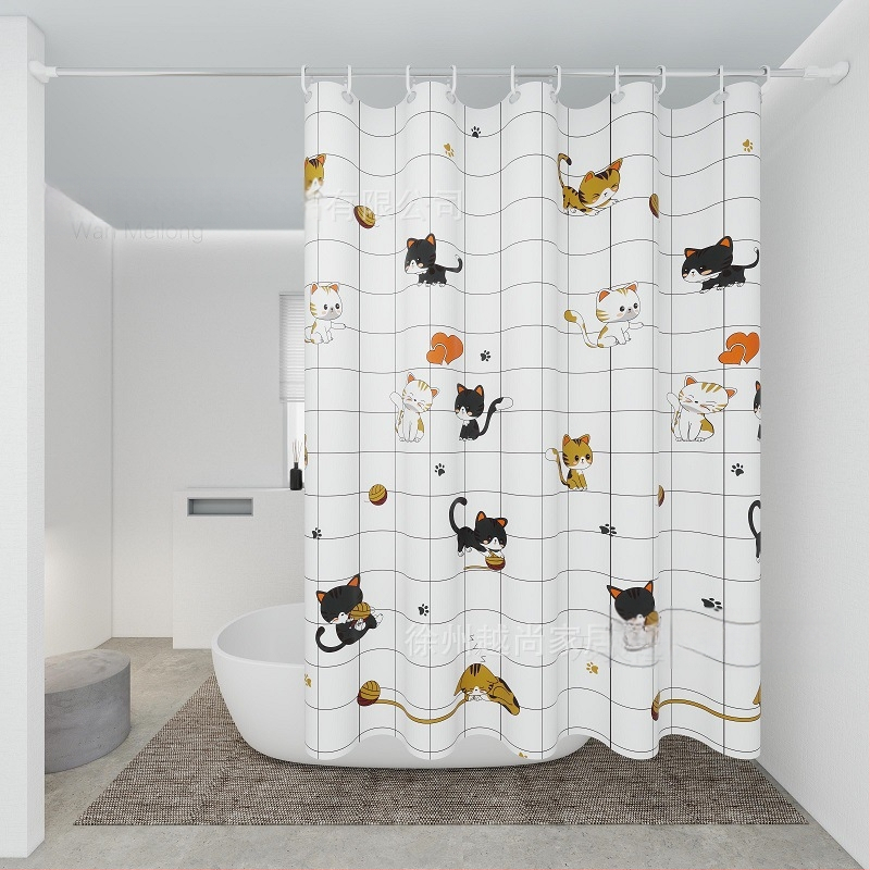 Dušikardin, spetsiaalne vannitoa vaheseina kardin vannitoa jaoks, augustamisvaba, lihtne paigaldada, veekindel, hallituskindel, privaatsuse kaitse