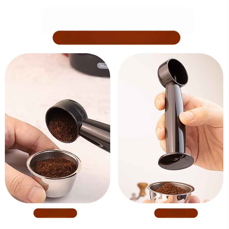 Tinka „Nestlé“ kavos kapsulių aparatui, galima perdirbti kavą, 20 ml dvigubos paskirties kavos miltelių šaukštelis su ilgu rankena.