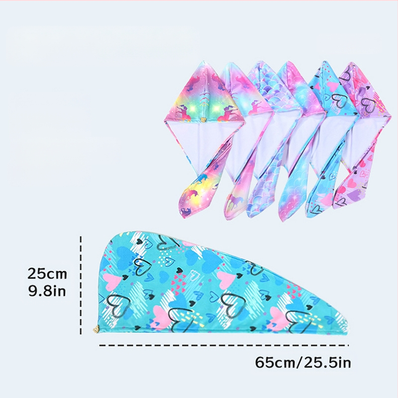 Vaikiška plaukų džiovinimo kepuraitė, sustorinta, vandenį sugerianti, greitai džiūstanti, minkšta plaukų džiovinimo rankšluostis, mikropluošto turbanas, miela kūdikio sutiktuvių kepuraitė