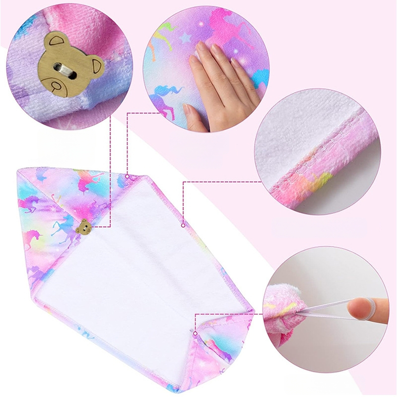 Vaikiška plaukų džiovinimo kepuraitė, sustorinta, vandenį sugerianti, greitai džiūstanti, minkšta plaukų džiovinimo rankšluostis, mikropluošto turbanas, miela kūdikio sutiktuvių kepuraitė