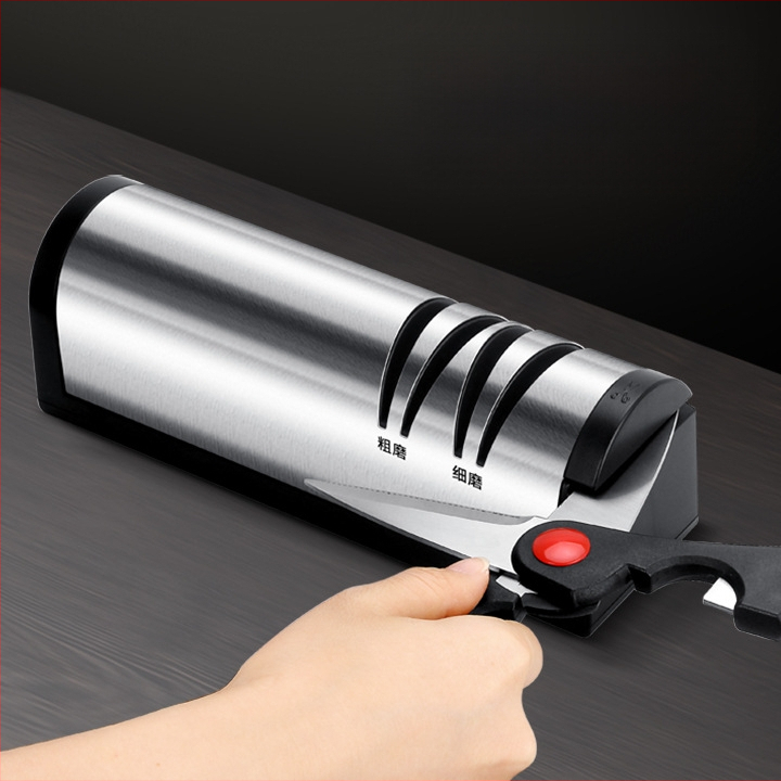 Hulgimüük laadimisega roostevabast terasest Whetstone täisterasest noateritaja käärid köögitööriistad automaatne USB noaveski