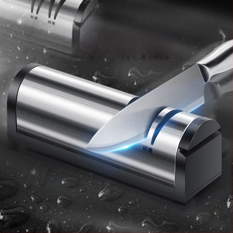 Hulgimüük laadimisega roostevabast terasest Whetstone täisterasest noateritaja käärid köögitööriistad automaatne USB noaveski