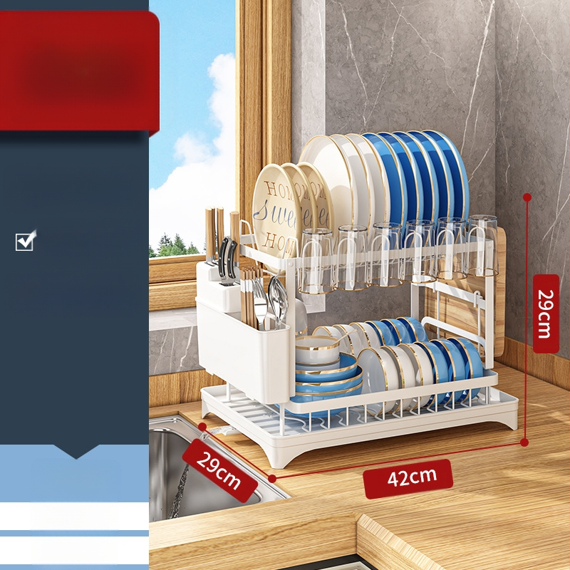 Köögi äravoolurest, kausside ja nõude riiul, kausside ja nõude hoiuriiul, majapidamistarvete kausside ja söögipulkade riiul, nugade ja kahvlite hoiuriiul, lauapealne kuivatuskausside riiul