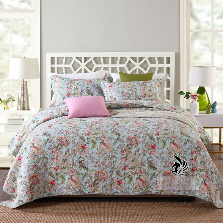 „Pinli“ namų tekstilės užsienio prekybos medvilninis lovos užtiesalas, trijų dalių komplektas, amerikietiškos imitacijos antklodė, spausdinta medvilninė oro kondicionavimo antklodė
