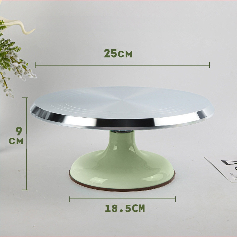 Alumiiniumisulamist kooki pöördlaud, kookide kaunistamise laud, majapidamises kasutatavad küpsetusvahendid, isetegemise libisemisvastane määrdumisvastane 10-tolline kaunistav pöördlaud