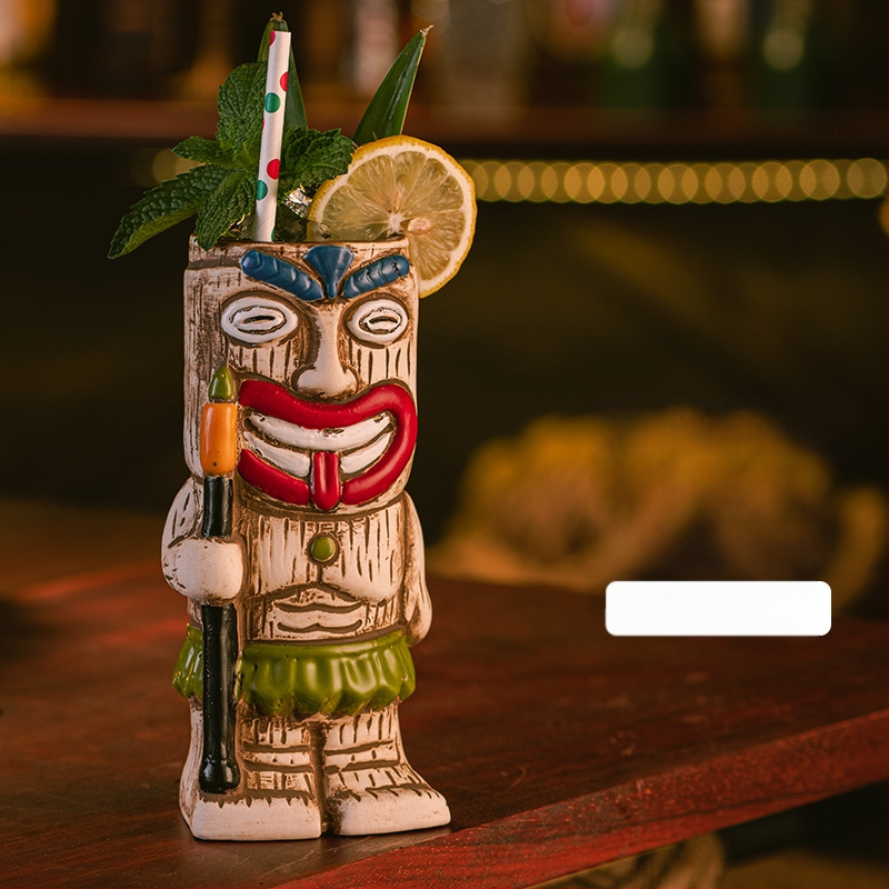 Havajietiškas Tiki puodelis Tiki puodelis Kūrybingas kokteilių puodelis Keraminis puodelis Baro vyno puodelis Specialūs puodelių papuošimai