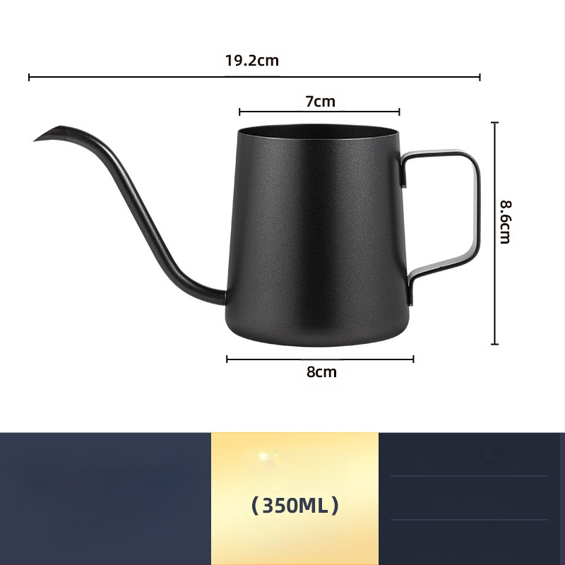 Nerūdijančio plieno kavos virimo aparatas, mini kavos virimo aparatas, juodas teflono plonas kavos virimo aparatas