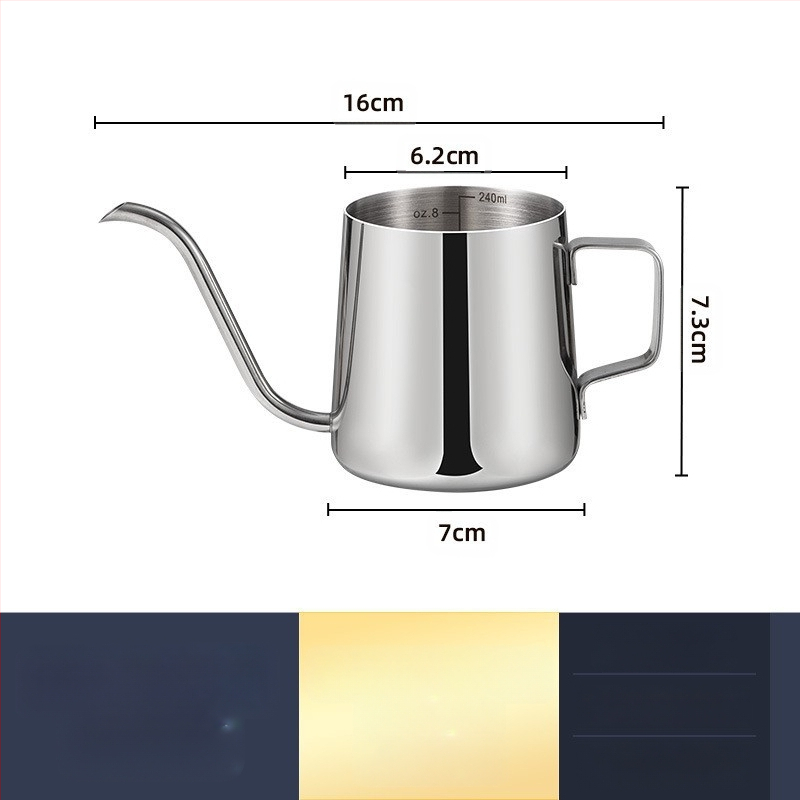 Nerūdijančio plieno kavos virimo aparatas, mini kavos virimo aparatas, juodas teflono plonas kavos virimo aparatas