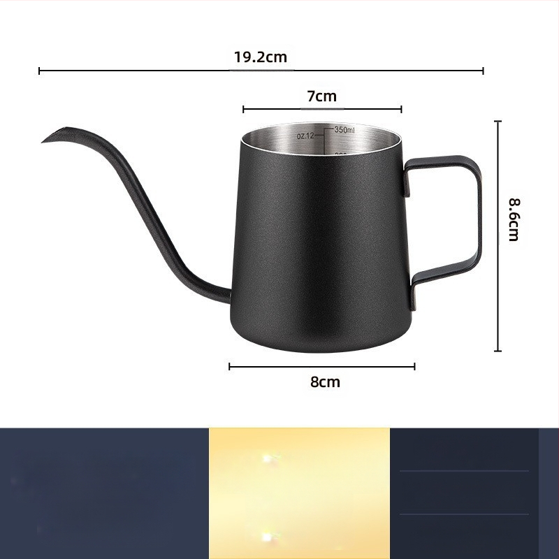 Nerūdijančio plieno kavos virimo aparatas, mini kavos virimo aparatas, juodas teflono plonas kavos virimo aparatas