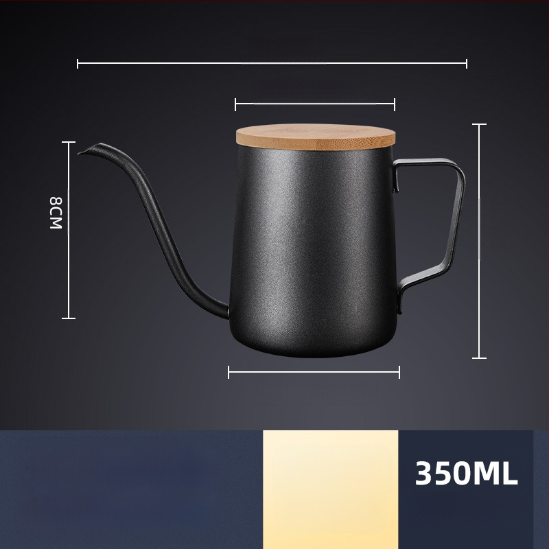 Nerūdijančio plieno kavos virimo aparatas, mini kavos virimo aparatas, juodas teflono plonas kavos virimo aparatas