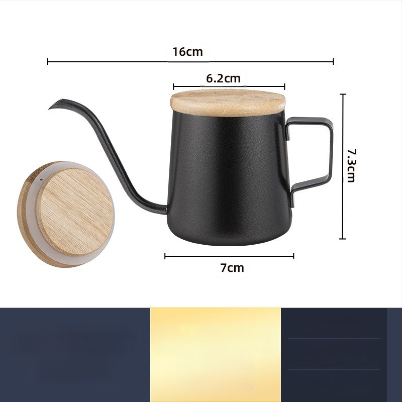 Nerūdijančio plieno kavos virimo aparatas, mini kavos virimo aparatas, juodas teflono plonas kavos virimo aparatas