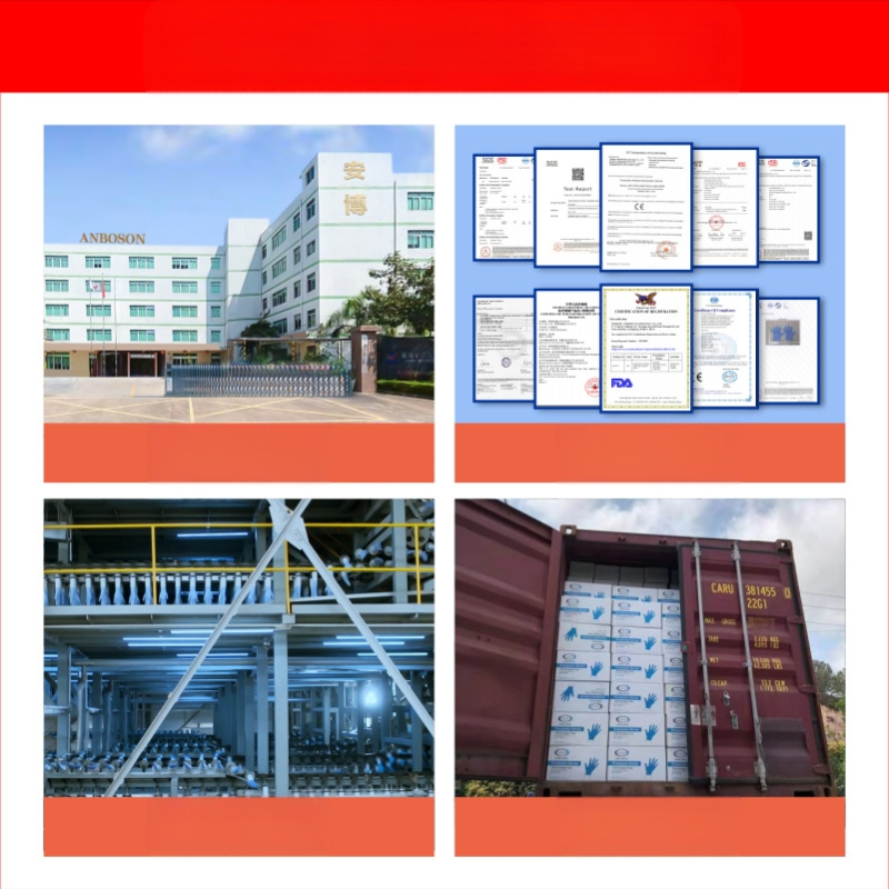 Χονδρικά γάντια Ambochen μιας χρήσης, ανθεκτικά σε τρόφιμα, μπλε νιτριλίου, αγγλικά αδιάβροχα γάντια κουζίνας Ding Qing λαδιού