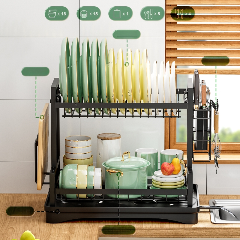 Piiriülene köögikraanikauss Tööpinna kuivatusriiul Nõudekuivatusriiul Kuivatuskorvi riiul Kapp Nuga ja kahvel Lauanõud Nõude hoiustamisriiul