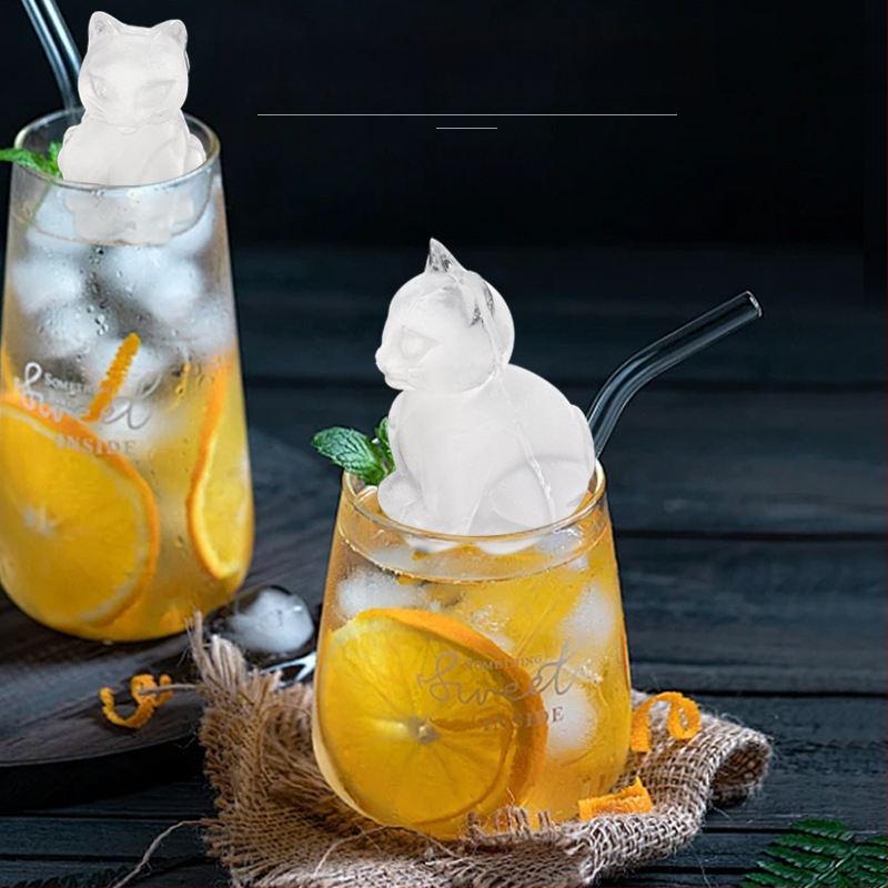 Mielas kačių ledo padėklas, 4 dalių maistinės kokybės silikoninis ledo formelis, viskio vyno ledo ritulys, sandėlyje, didmeninė prekyba