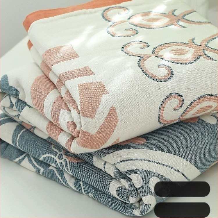 Tarpvalstybinė grynos medvilnės skalbta penkių sluoksnių sustorinta rankšluosčių antklodė iš medvilnės, keturių metų laikų rankšluosčių antklodė, vasarinė antklodė su oro kondicionieriumi