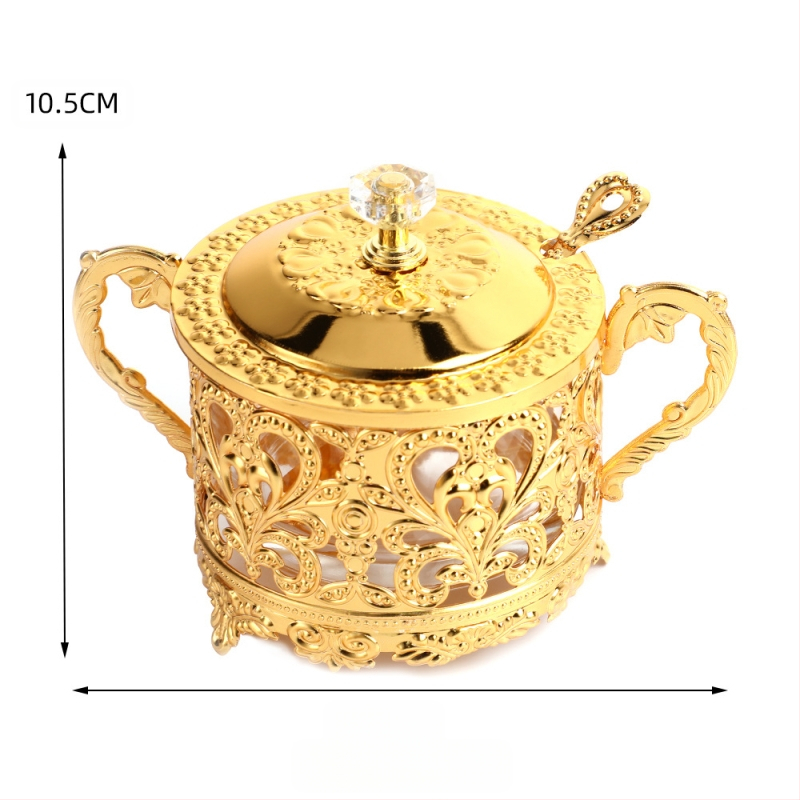 Kūrybinė interneto įžymybių tuščiavidurio dizaino cukraus puodelio prieskonių dėžutė, lengva, prabangi virtuvės druska, MSG prieskonių indas, metalinis baltojo cukraus indas su dangteliu