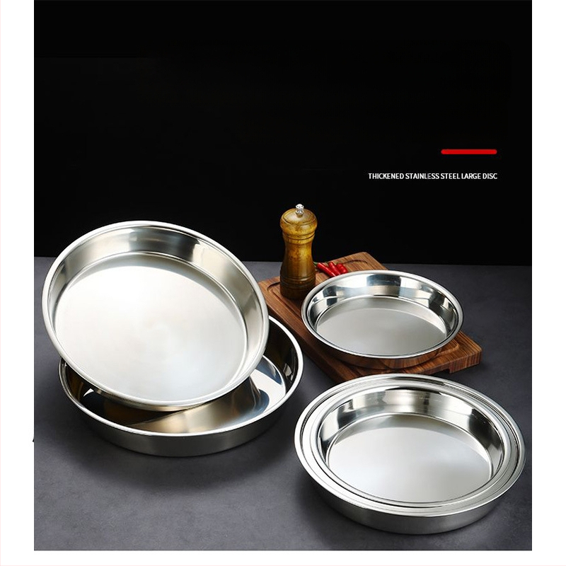 Πιάτο από ανοξείδωτο ατσάλι 316, επίπεδης βάσης, ρηχό πιάτο ατμού, στρογγυλό πιάτο σιδήρου, πυκνωμένο πιάτο