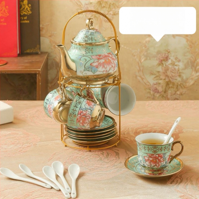 Комплект за чай от 20 части в европейски стил, керамична чаша за кафе, ароматизиран чай, комплект за следобеден чай в английски стил, винтидж сватбен подарък, чаша за вода