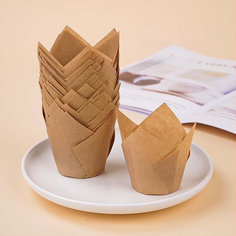 Tulbipaberist tass Amazoni kuummüügis olev koogihoidja leegi tass muffinikoogi küpsetamiseks mõeldud õlikindel paberihoidja tehase hulgimüük