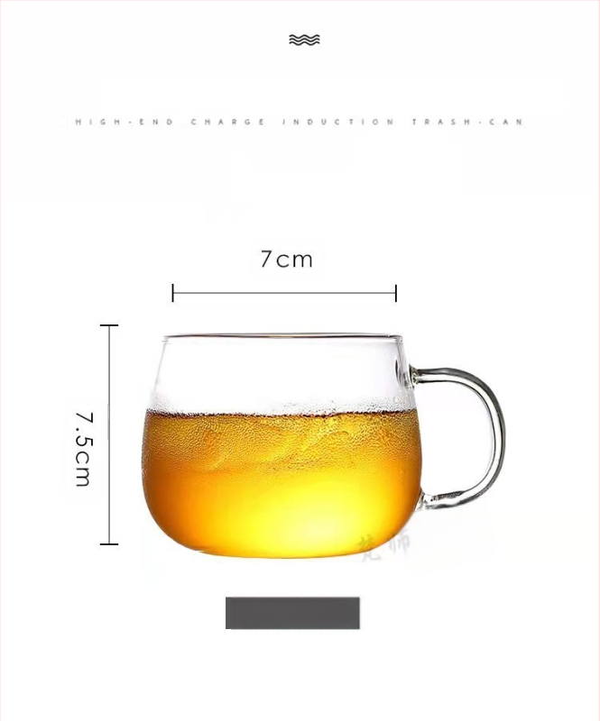 Grybų formos trijų dalių stiklinių puodelių rinkinys su filtru, didelės talpos gėlių arbatai plikyti, tinkamas naudoti namuose ir biure, atsparus aukštai temperatūrai