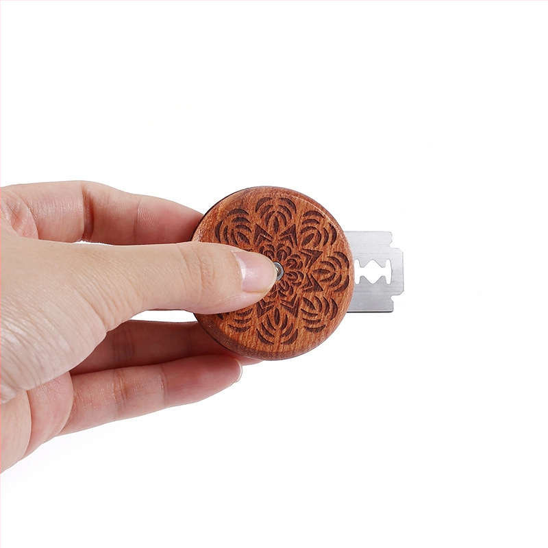 Raudonmedžio UFO duonos pjaustymo peilis, europietiško stiliaus bagetės nešiojamas apvalus minkštas europietiškas maišelio peilis duonos taisymo peilis