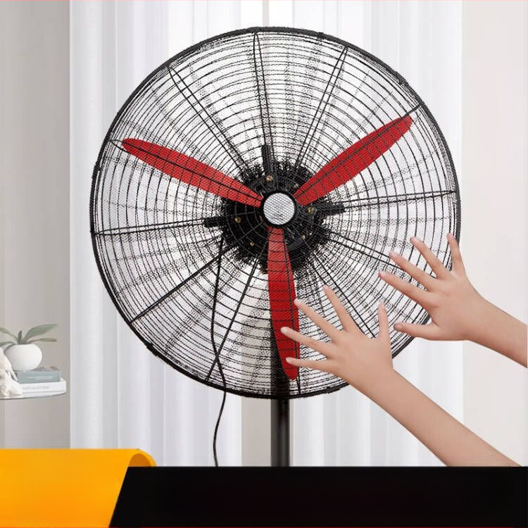 Pramoninio ventiliatoriaus dangtelis, apsaugantis nuo suspaudimo, rankinis grindų ventiliatoriaus apsauginis dangtelis, vaikams ir vaikams skirtas apsauginis tinklas, apimantis didelį ragų ventiliatoriaus tinklelį