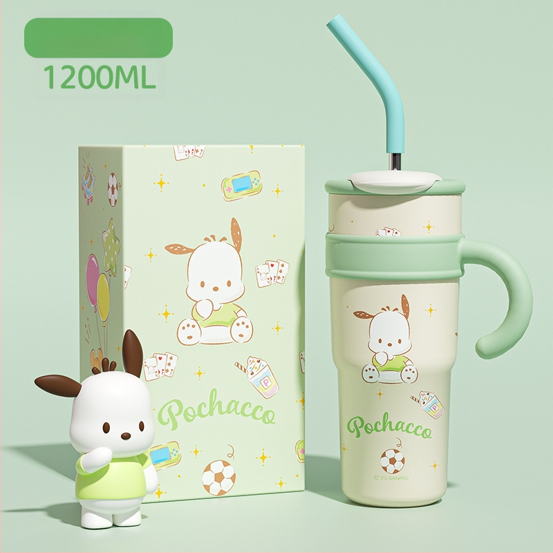 Sanrio Hello Kitty Maruko Big Mac termo puodelis šiaudeliu Mielas didelės spalvos vandens puodelis automobiliui Ledo puodelis