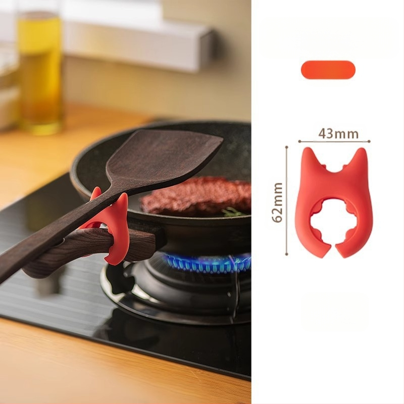 Daržovių kepimo kastuvo laikiklis be smūgių, puodų laikymo lentynėlė su apsauga nuo perpildymo, kastuvo laikiklis „Imp Devil“ kastuvo lentynėlė