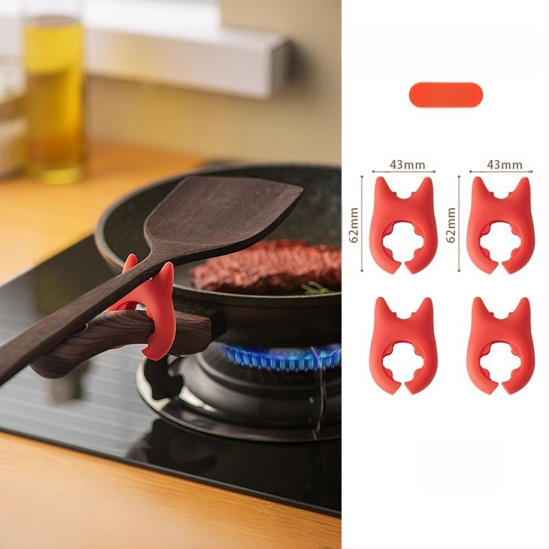 Daržovių kepimo kastuvo laikiklis be smūgių, puodų laikymo lentynėlė su apsauga nuo perpildymo, kastuvo laikiklis „Imp Devil“ kastuvo lentynėlė