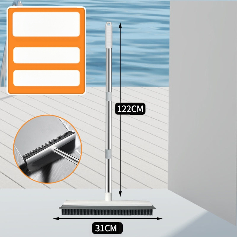 Vannas istabas grīdas birste ar garu rokturi, flīžu tualetes birste, vannas istabas cieto saru birste, grīdas tīrīšana, flīžu grīdas silikona birste