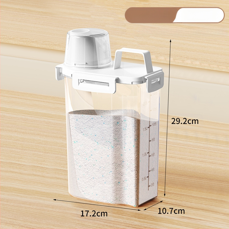 Buitinis skalbimo miltelių laikymo kibiras, didelis, mažas, plastikinis, su dangteliu, sandarus, drėgmei atsparus, šlapių skalbinių skysčio laikymo bakas su nešiojamu žiedu