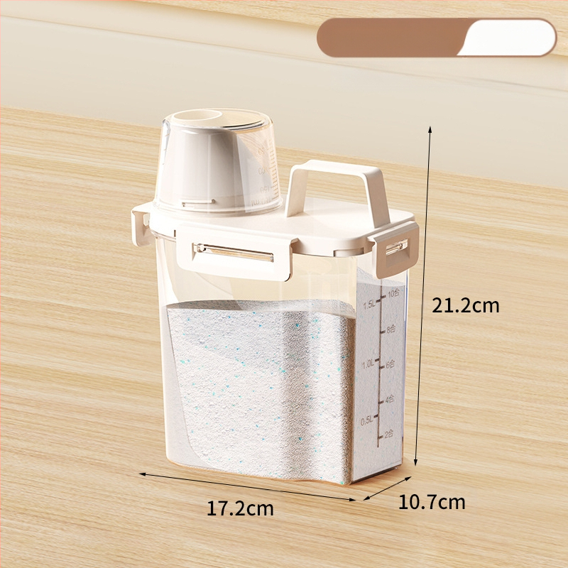 Buitinis skalbimo miltelių laikymo kibiras, didelis, mažas, plastikinis, su dangteliu, sandarus, drėgmei atsparus, šlapių skalbinių skysčio laikymo bakas su nešiojamu žiedu