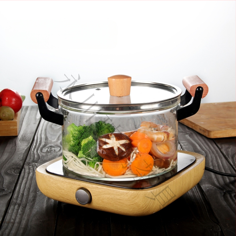 Borosilikatinis skaidrus puodas, dvigubos ausies stiklinis puodas, atviros ugnies sriubos puodas, troškintuvas, buitinis, aukštai temperatūrai atsparus dujinis garintuvas, atsparus karščiui