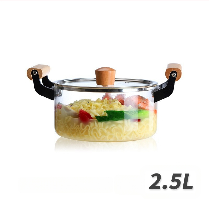 Borosilikatinis skaidrus puodas, dvigubos ausies stiklinis puodas, atviros ugnies sriubos puodas, troškintuvas, buitinis, aukštai temperatūrai atsparus dujinis garintuvas, atsparus karščiui