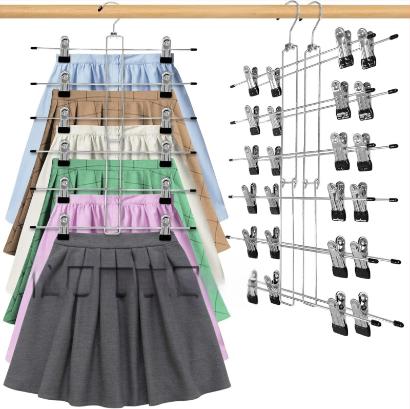 „Factory Direct“ 6 sluoksnių metalinės kelnių segtukai, buitinės besiūlės kelnių lentynos, sijono, apatinių, šaliko segtukų, laikymo ir apdailos pakabos