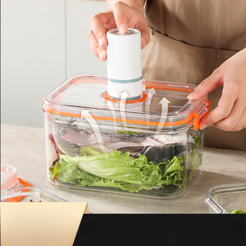 Maistinė plastikinė sandari vakuuminė laikymo dėžutė, mikrobangų krosnelės šildymo buitinė šaldytuvo maisto daržovių laikymo dėžutė