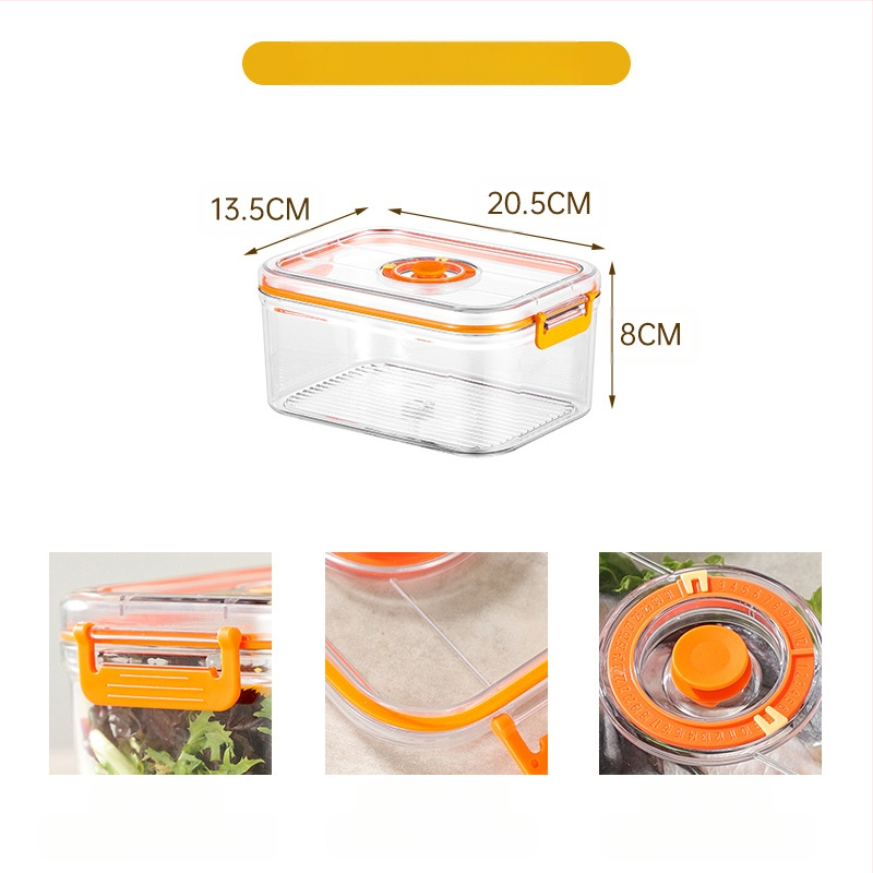 Maistinė plastikinė sandari vakuuminė laikymo dėžutė, mikrobangų krosnelės šildymo buitinė šaldytuvo maisto daržovių laikymo dėžutė