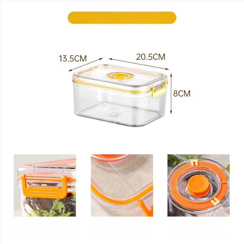 Maistinė plastikinė sandari vakuuminė laikymo dėžutė, mikrobangų krosnelės šildymo buitinė šaldytuvo maisto daržovių laikymo dėžutė