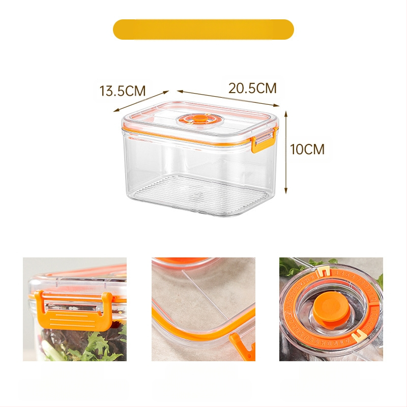 Maistinė plastikinė sandari vakuuminė laikymo dėžutė, mikrobangų krosnelės šildymo buitinė šaldytuvo maisto daržovių laikymo dėžutė