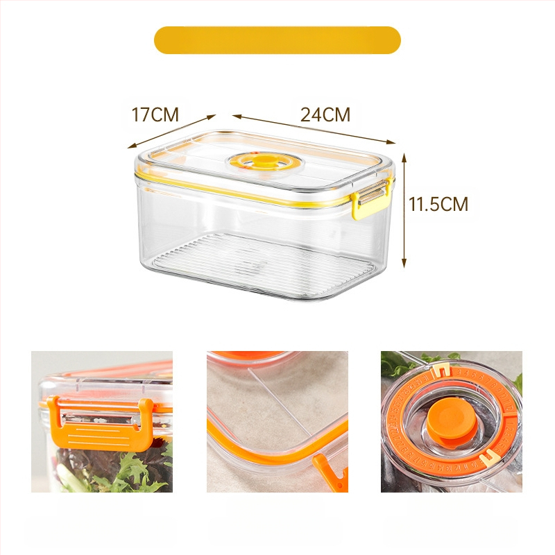 Maistinė plastikinė sandari vakuuminė laikymo dėžutė, mikrobangų krosnelės šildymo buitinė šaldytuvo maisto daržovių laikymo dėžutė