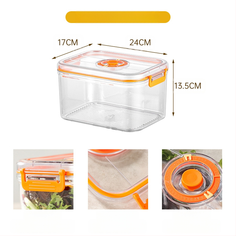 Maistinė plastikinė sandari vakuuminė laikymo dėžutė, mikrobangų krosnelės šildymo buitinė šaldytuvo maisto daržovių laikymo dėžutė