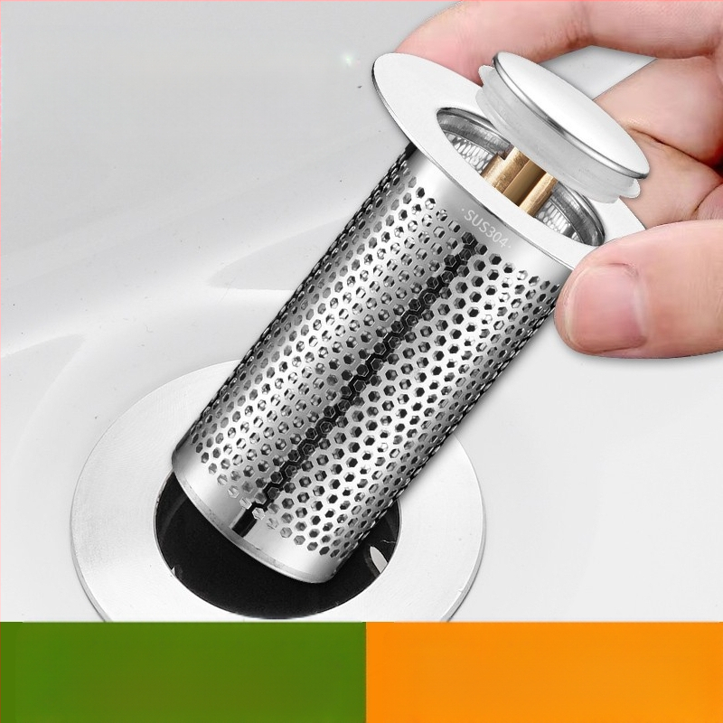 Βύσμα διαρροής νιπτήρα από ανοξείδωτο ατσάλι με αποσμητικό από ανοξείδωτο ατσάλι με πρεσαριστό πυρήνα αποστράγγισης νεροχύτη, αξεσουάρ γενικής χρήσης για νιπτήρα