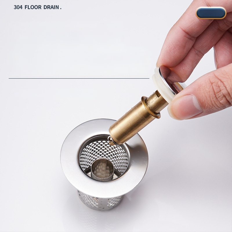 Βύσμα διαρροής νιπτήρα από ανοξείδωτο ατσάλι με αποσμητικό από ανοξείδωτο ατσάλι με πρεσαριστό πυρήνα αποστράγγισης νεροχύτη, αξεσουάρ γενικής χρήσης για νιπτήρα