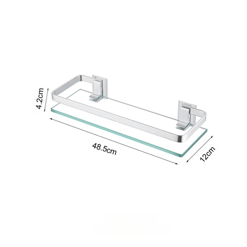 Daugiasluoksnė erdvė iš aliuminio, vieno sluoksnio stiklo rėmo, grūdinto stiklo, dvigubo stačiakampio formos stovo, vonios kambario komoda