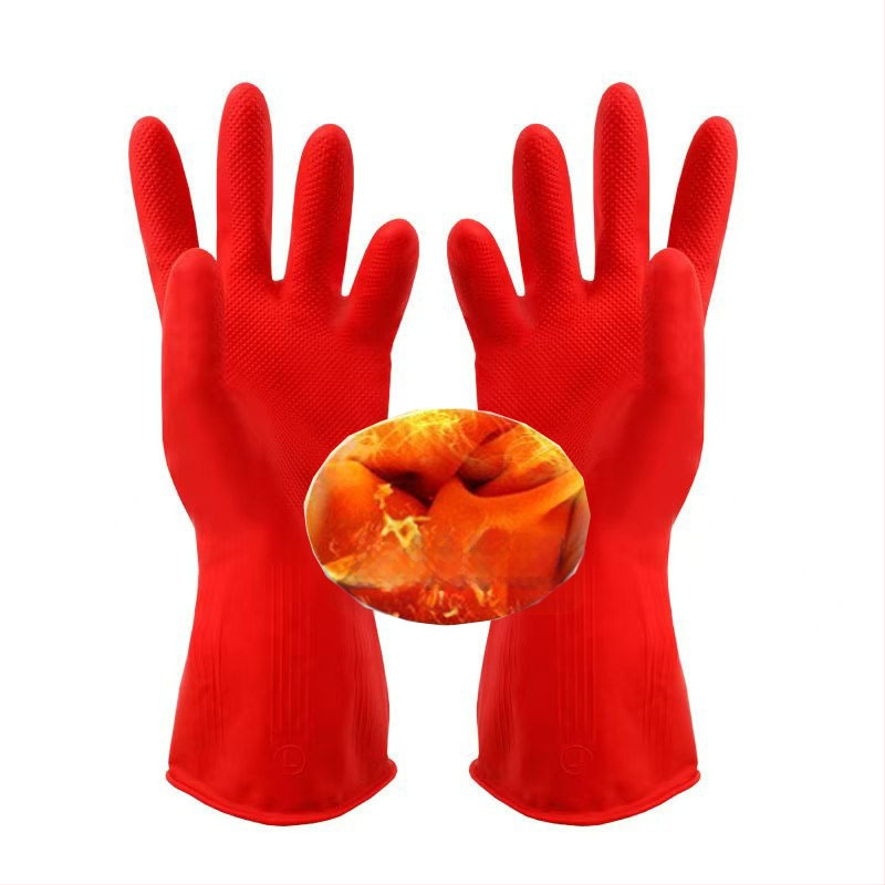 Latekso indų plovimo pirštinės, patvarios gumos, pailginto ilgio, šiltos, vandeniui atsparios, virtuvės namų ruošos darbams, neslystančios valymo pirštinės