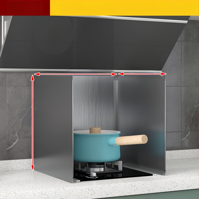 Roostevabast terasest õli deflektorplaat köögis toiduõli pritsmete deflektor gaasipliit kõrge temperatuurikindel paksendatud pliidikupu soojusisolatsioon shengguang