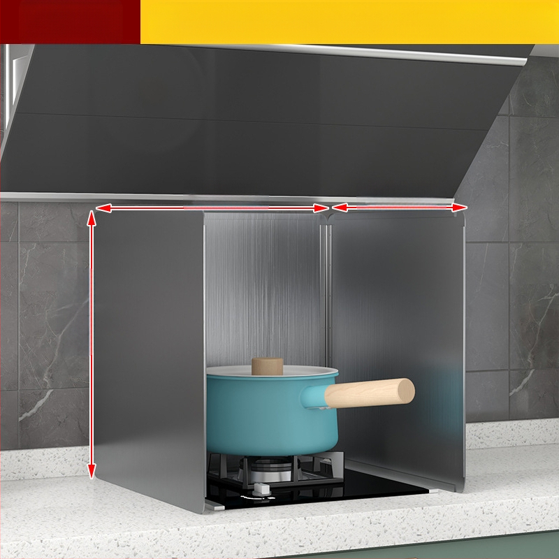 Roostevabast terasest õli deflektorplaat köögis toiduõli pritsmete deflektor gaasipliit kõrge temperatuurikindel paksendatud pliidikupu soojusisolatsioon shengguang